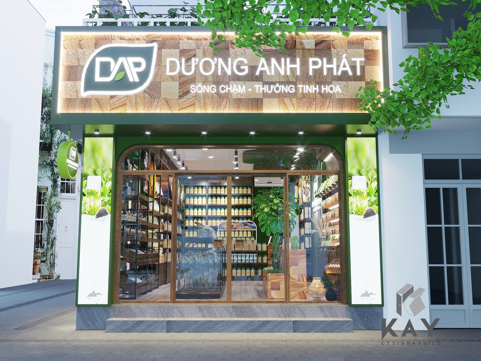 THIẾT KẾ VÀ THI CÔNG SHOP TRÀ RƯỢU DƯƠNG ANH PHÁT: SỰ KẾT HỢP HÀI HÒA GIỮA TRUYỀN THỐNG VÀ HIỆN ĐẠI