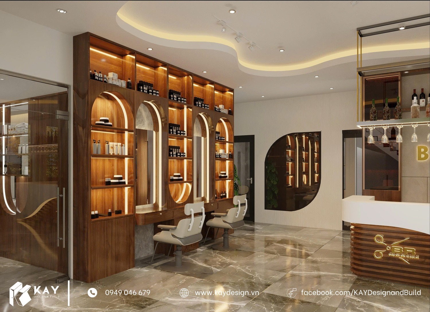 THIẾT KẾ SALON TÓC NAM BIROEN NHA TRANG