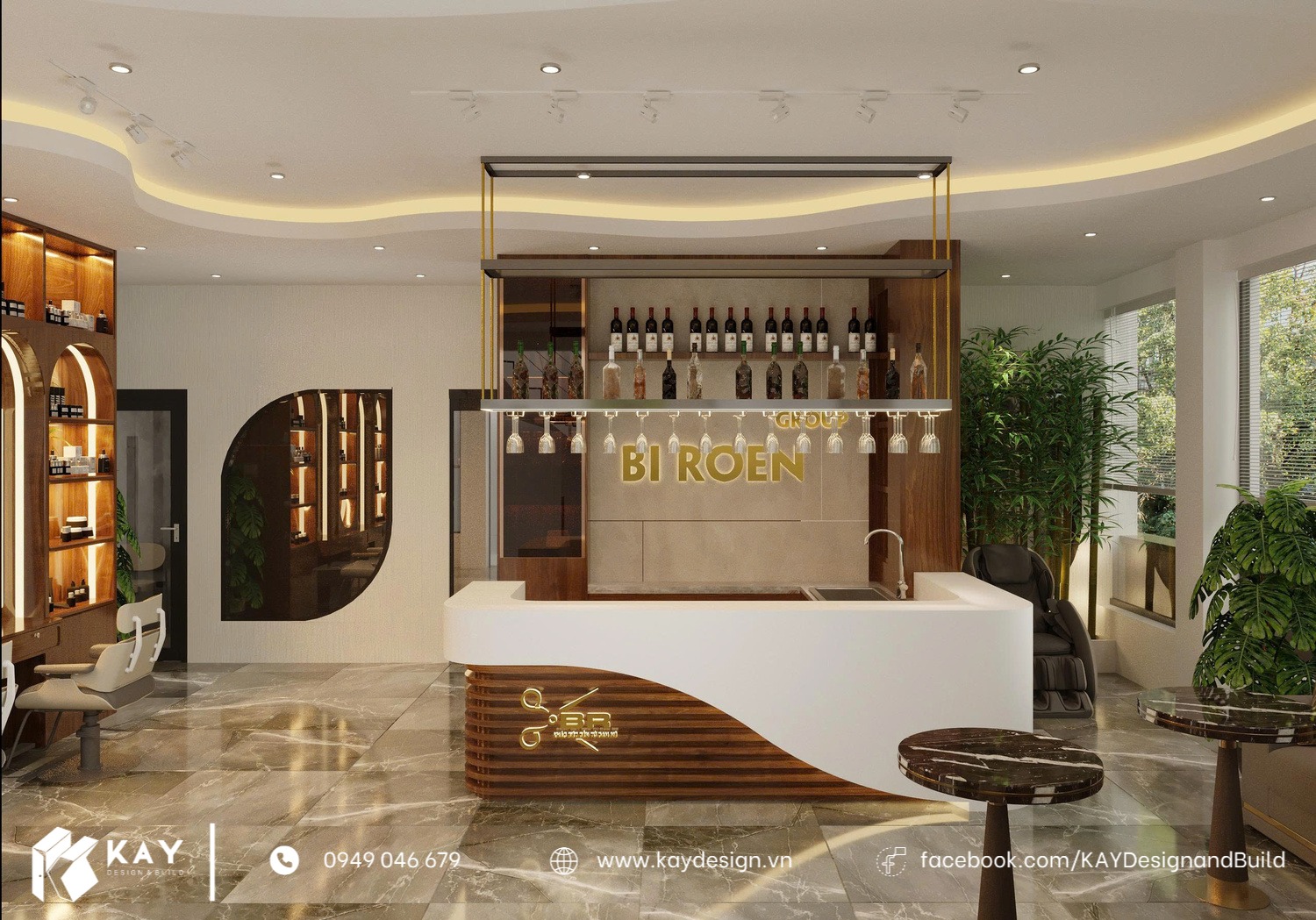 THIẾT KẾ SALON TÓC NAM BIROEN NHA TRANG