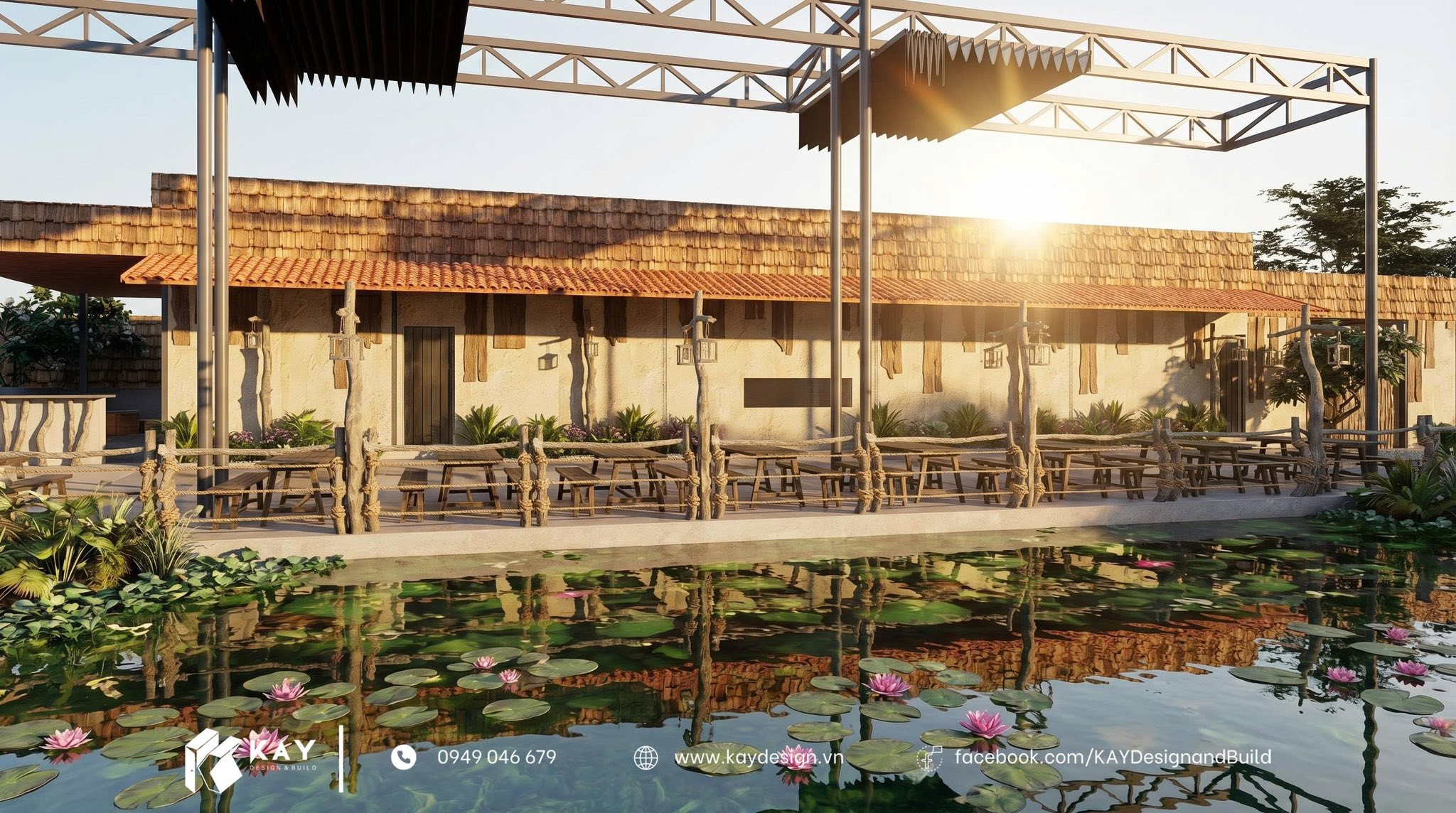 THIẾT KẾ THI CÔNG TIỆM NƯỚNG VIVU 3000M2